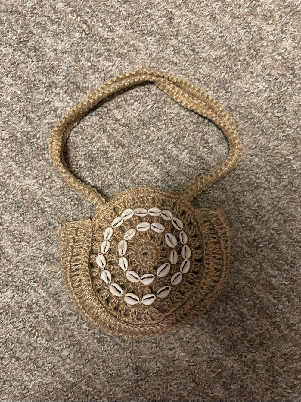 Forever 21 Natural Jute shoulder Bag with Shell Detailing